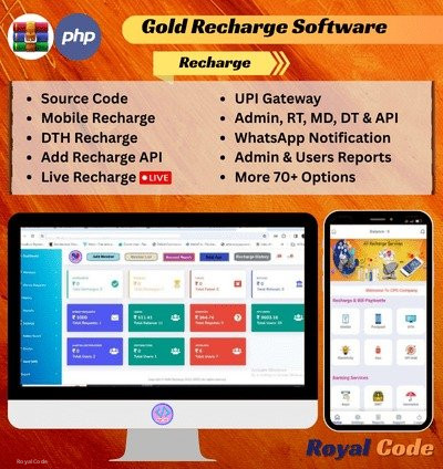 RYL102 Gold Recharge Software (PHP Laravel, PHP 7.3 Source Code and Database) Best Multi Recharge Admin Panel. CPS Company