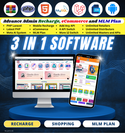 RYL108 3 in 1 Multi Recharge, BBPs, Shopping and MLM Software with Meta AI System (PHP Laravel 8.1 Source Code and SQL) Latest Software